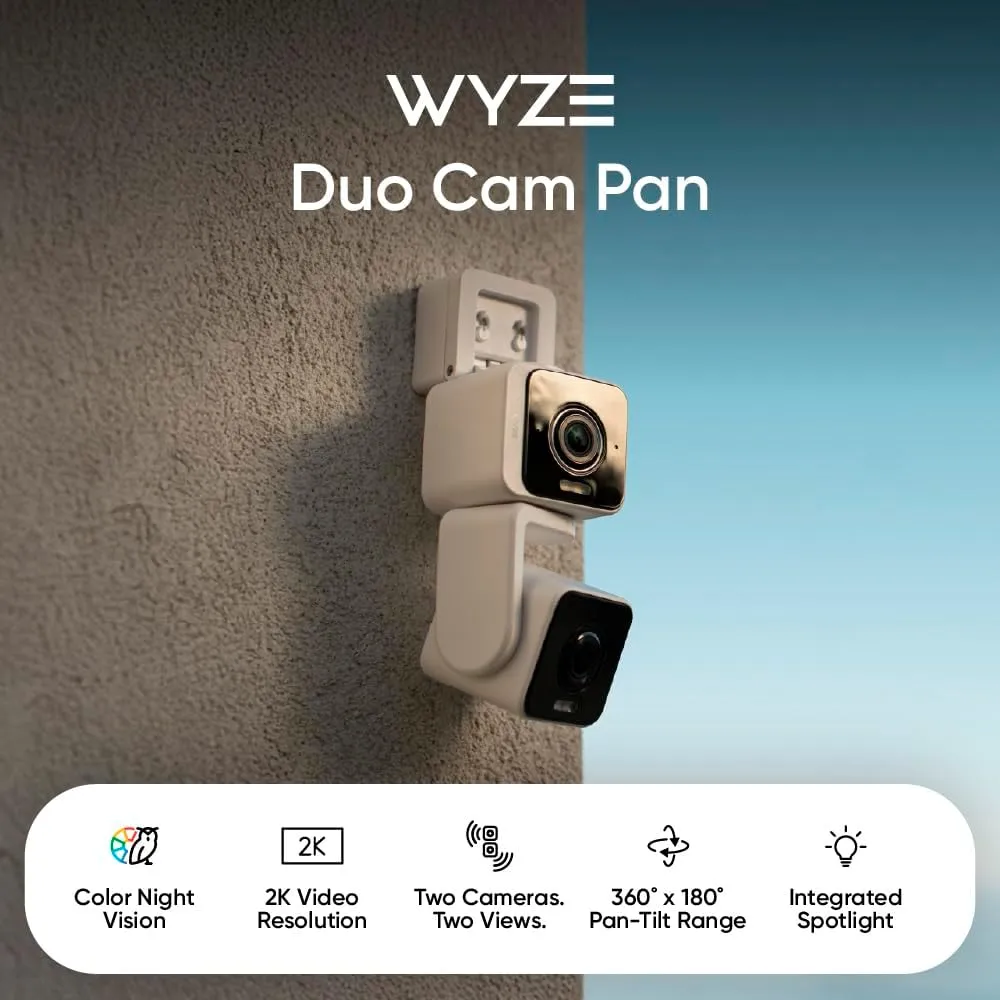 CÁMARA DE SEGURIDAD WYZE DUO CAM PAN 360 IP65 BLANCA, vista 4
